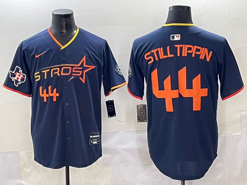Men 2025 Houston Astros #44 Still Tippin Blue Three generations Joint Name Nike MLB Jersey style 6